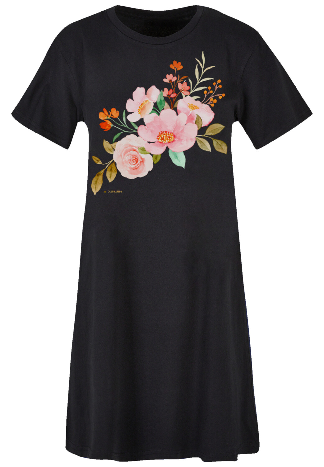 

Платье F4NT4STIC Damen T Shirt Blumenmuster Damen T Shirt, черный
