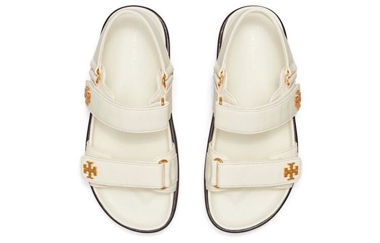 Сандалии из кожи с узором в виде двойной буквы Т Tory Burch — фото 3