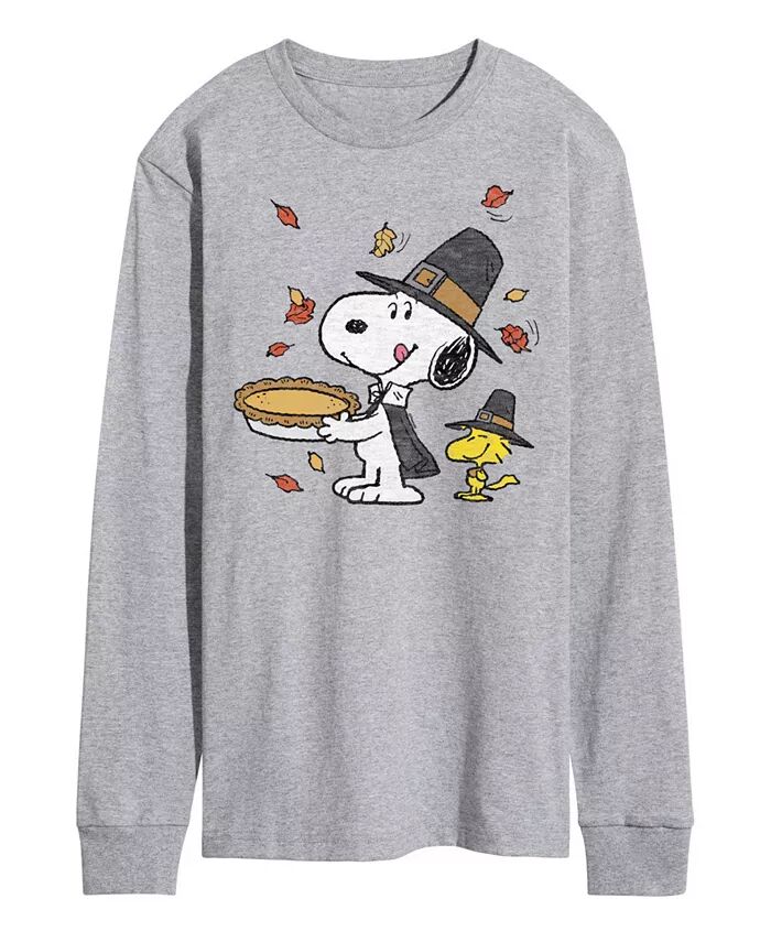 

Мужская футболка с длинным рукавом Peanuts Pilgrim Snoopy AIRWAVES, серый