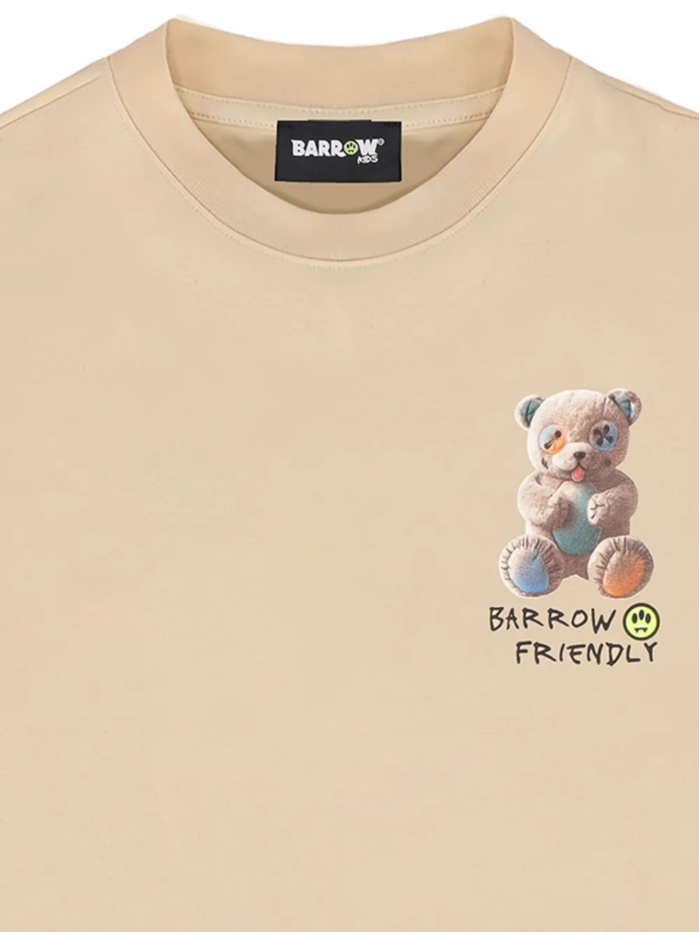 Футболка с принтом медвежонка Barrow Kids, бежевый — фото 3