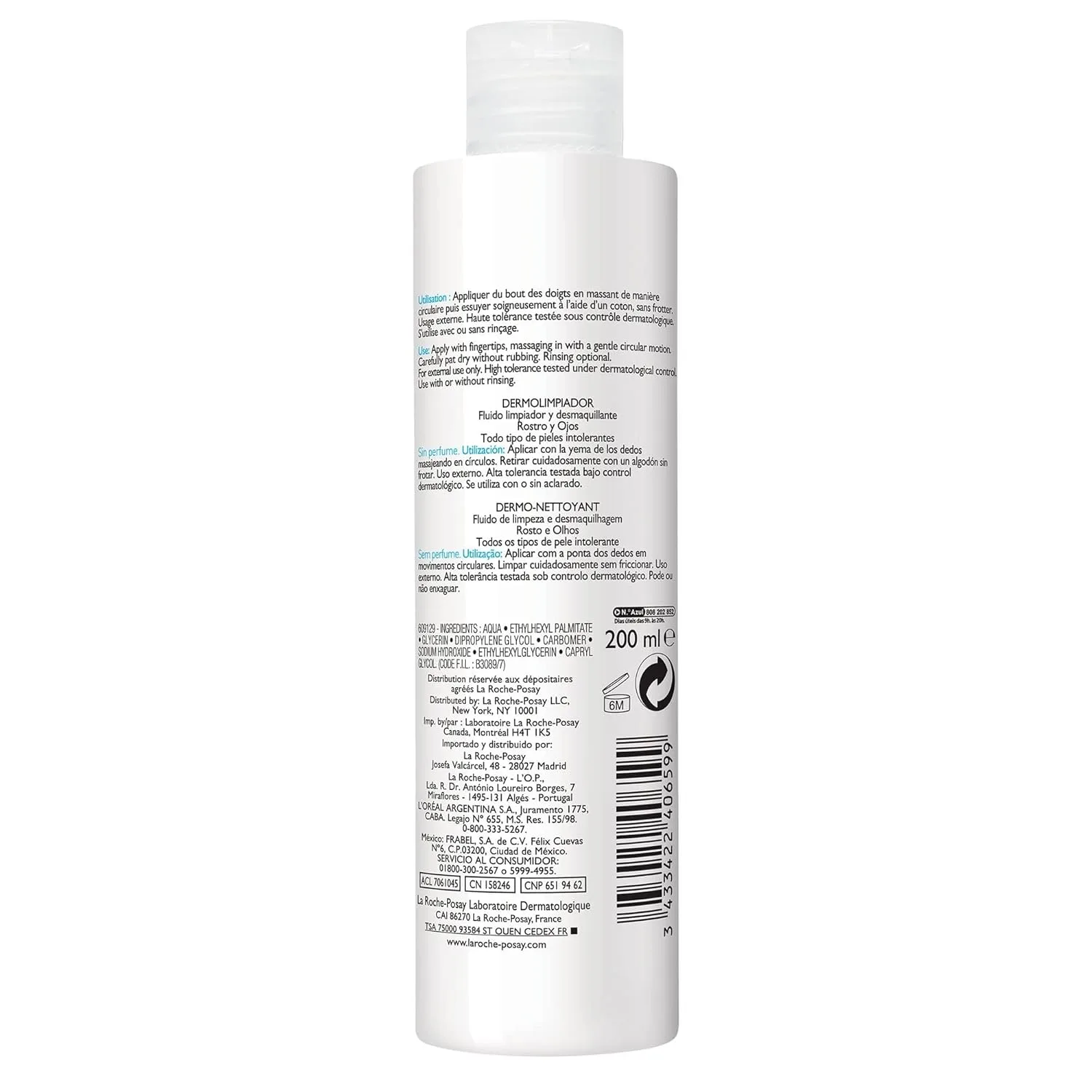 Молочко для умывания La Roche-Posay — Toleriane Dermo Facial Cleanser for Face & Eyes, Gentle Face Wash and Makeup Remover — фото 2