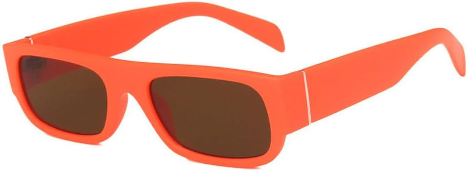 

Женские солнцезащитные очки в стиле ретро, ​​маленькие прямоугольные, модные, цвета шампанского, фиолетовые, с защитой от УФ-излучения UV400, трендовые мужские квадратные солнцезащитные очки WNCKSQ, Matte Orange Tea