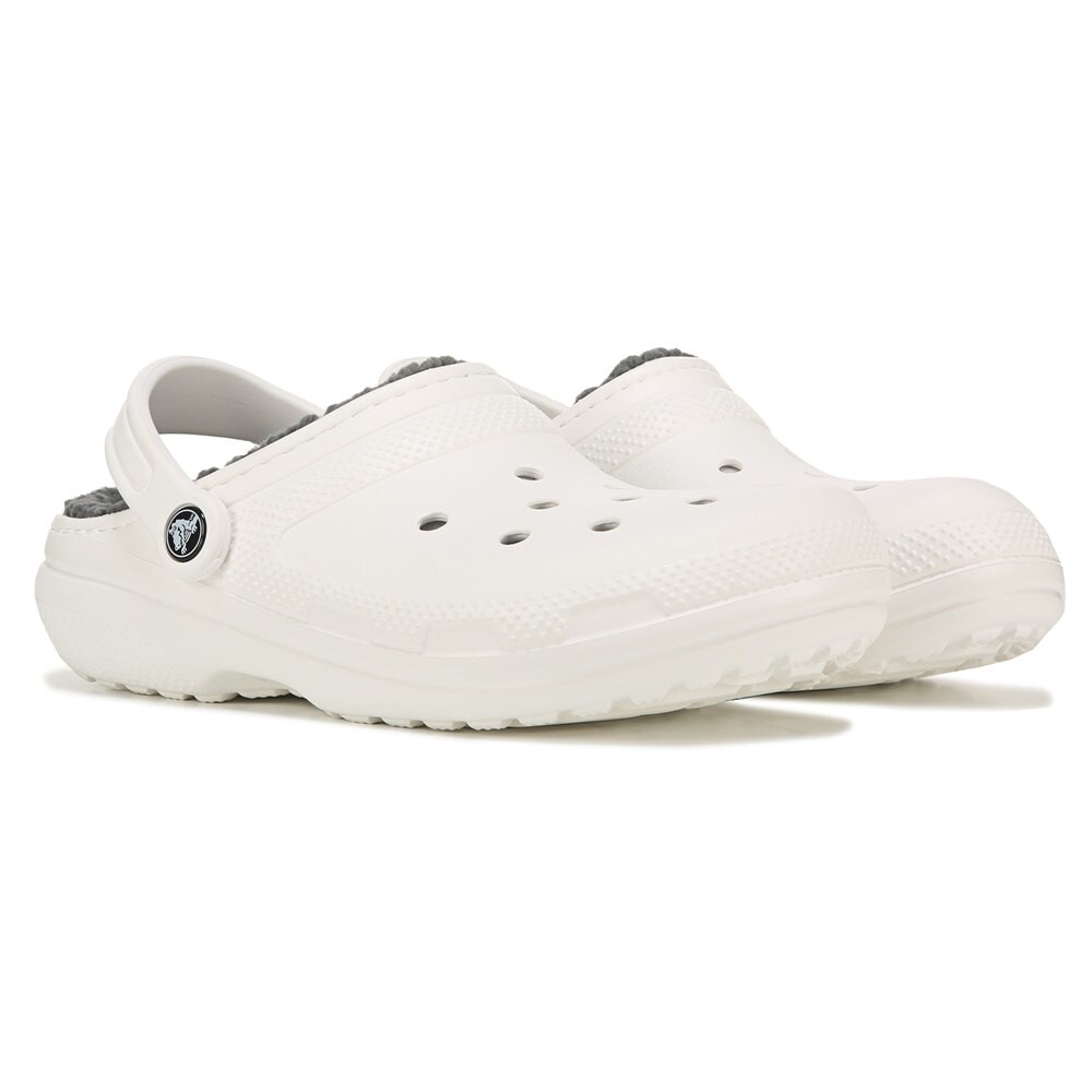 Женские классические сабо с пушистой подкладкой Crocs, белый