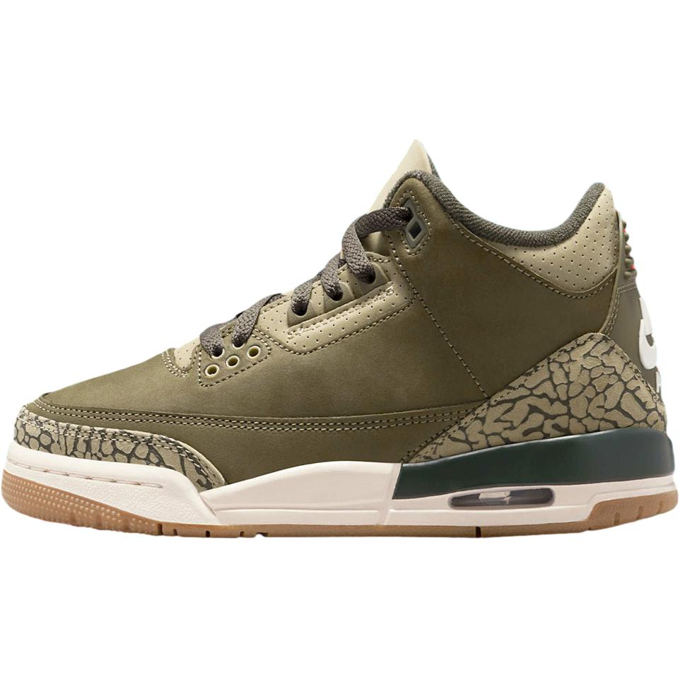Jordan Air 3 Support Mid top детские баскетбольные кроссовки olive green для подростков