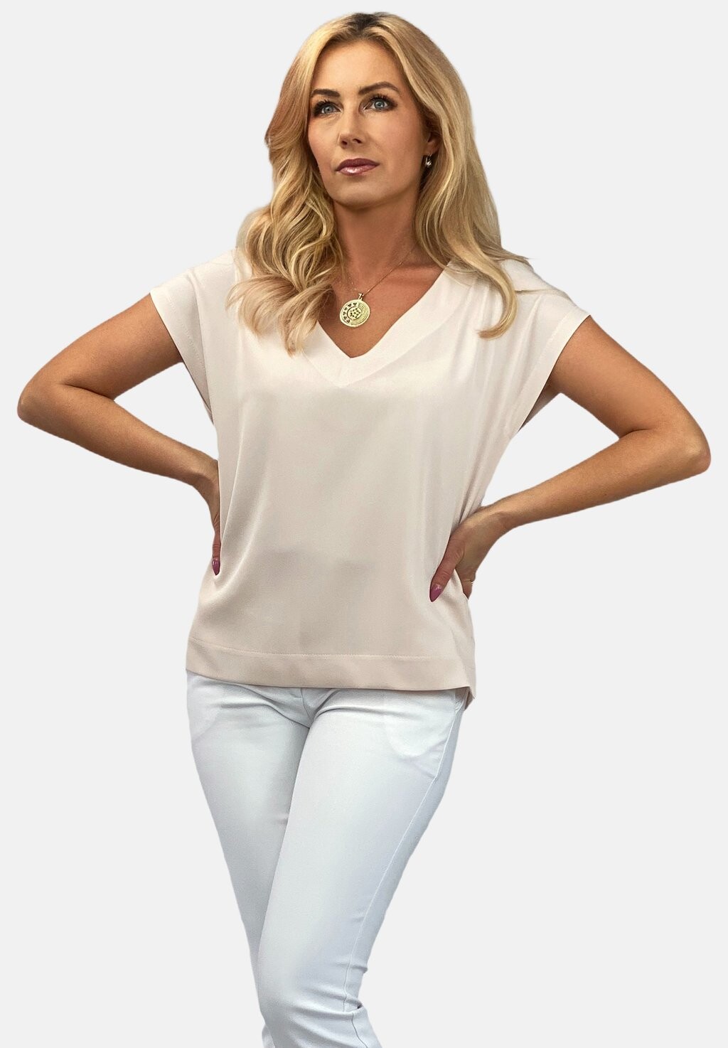 

Блузка V-Neck Plain REGINA FASHION, телесный