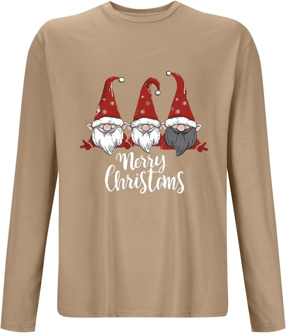 Рубашка с гномом Merry Christmas, Long Sleeve T-Shirt, мягкая и удобная — фото 3