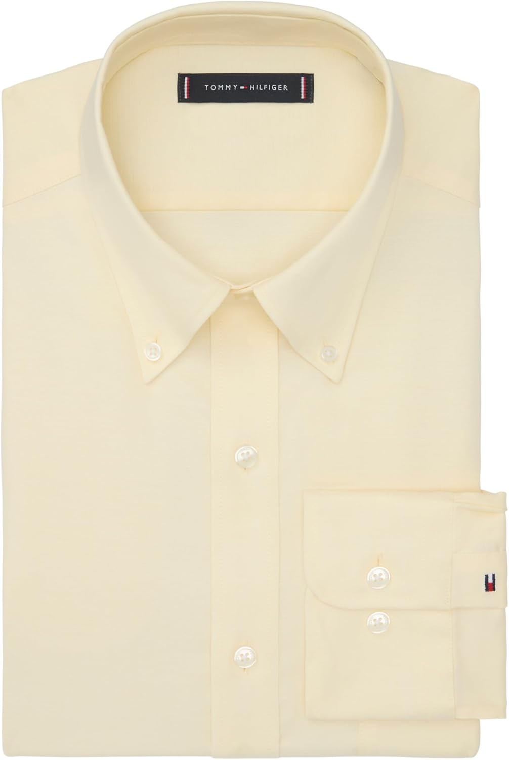 Мужская классическая рубашка Tommy Hilfiger, стандартный крой, базовые вещи, Yellow — фото 3
