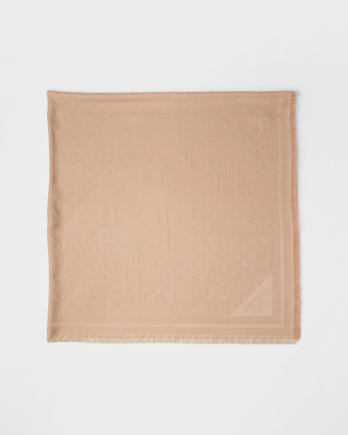 

Шаль из жаккарда Symbole из шелка и шерсти Prada, бежевый