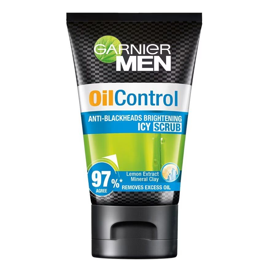 

Garnier Men Turbo Bright Oil Control Ледяной скраб 100 мл, Green Light Blue