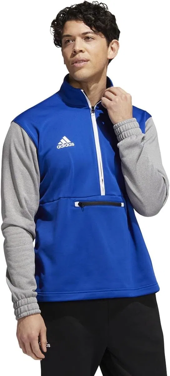 Толстовка с полумолнией adidas, королевский синий/серый/белый — фото 3