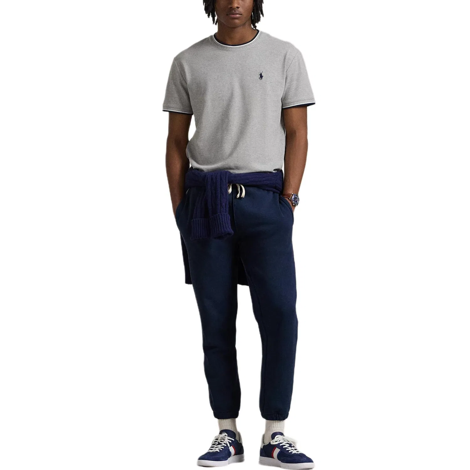 Футболка Polo Ralph Lauren мужская серая — фото 3