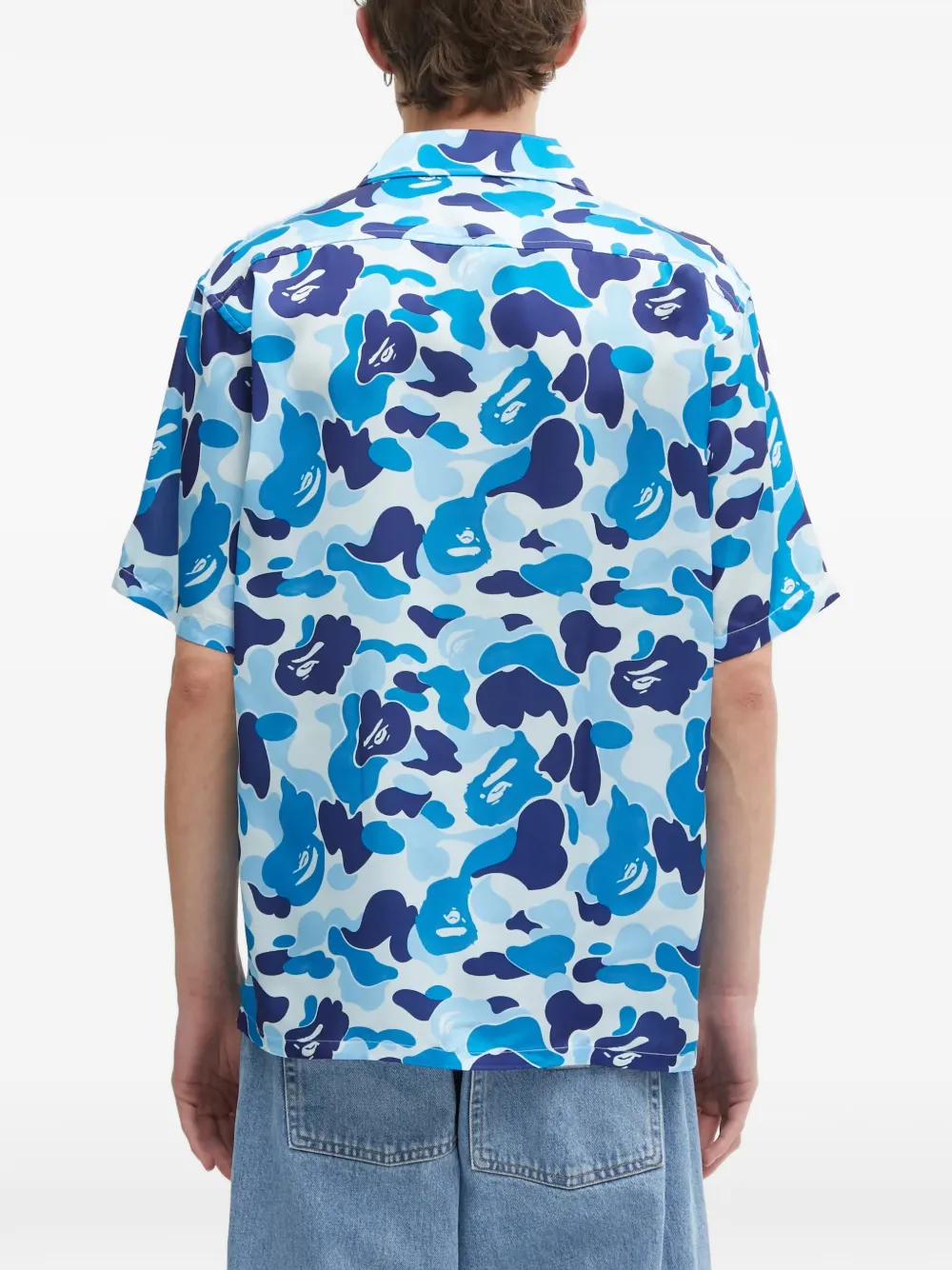 Камуфляжная рубашка с короткими рукавами A Bathing Ape, синий — фото 4