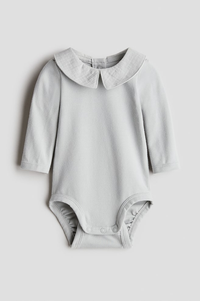 

Боди из хлопка с муслиновым воротником H&M, серый