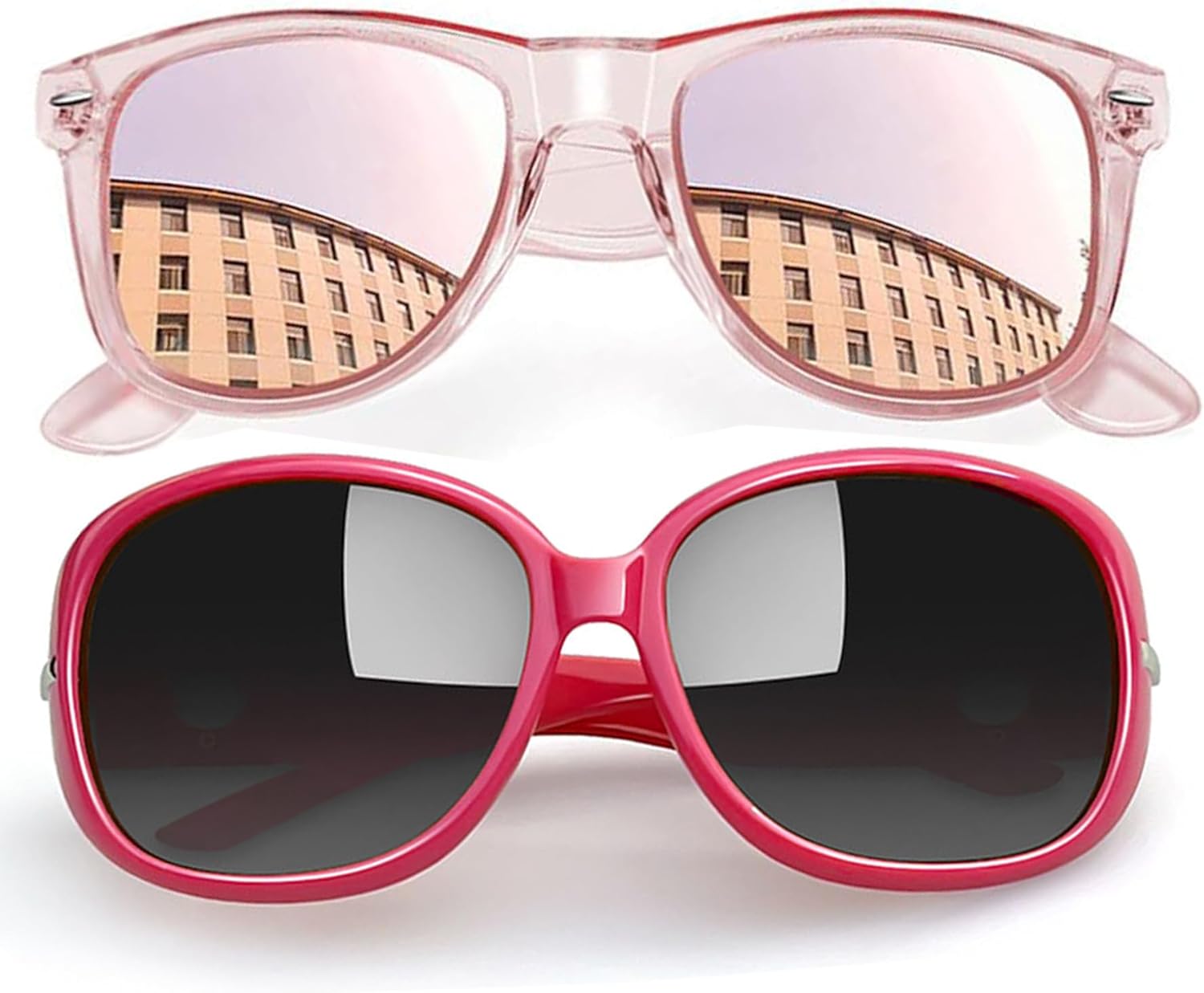 

Комплект солнцезащитных очков Joopin Mirrored Pink Square и Hot Pink Jackie, модные большие солнцезащитные очки с поляризацией и защитой UV400, дизайнерские очки для женщин Shady Rays, Pink