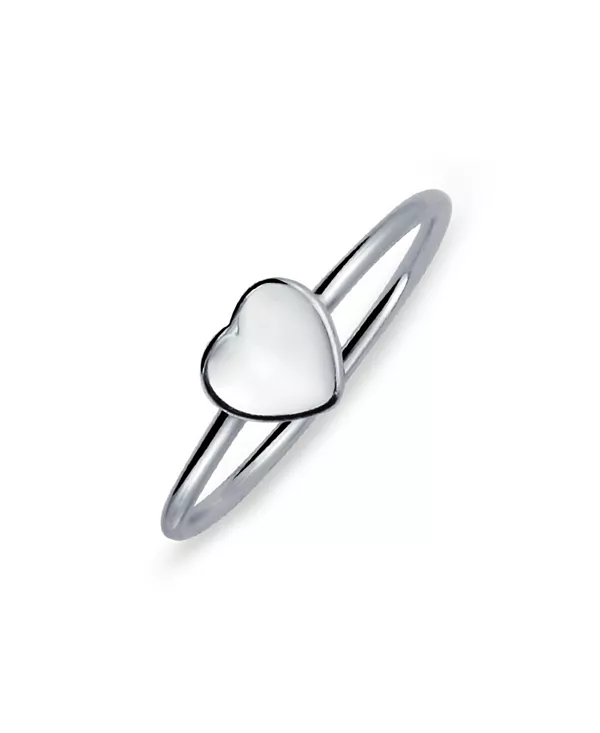 

Миниатюрное простое кольцо-печатка в форме сердца из стерлингового серебра Bling Jewelry, silver