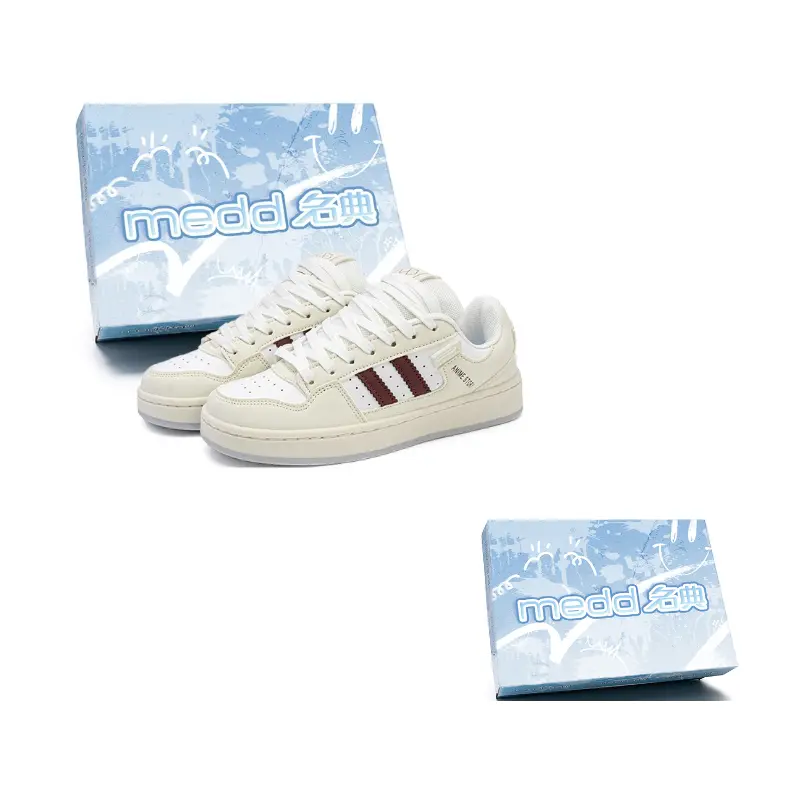 

Medd Белые бордовые низкие скейтерские кроссовки для увеличения роста унисекс, цвет White Burgundy