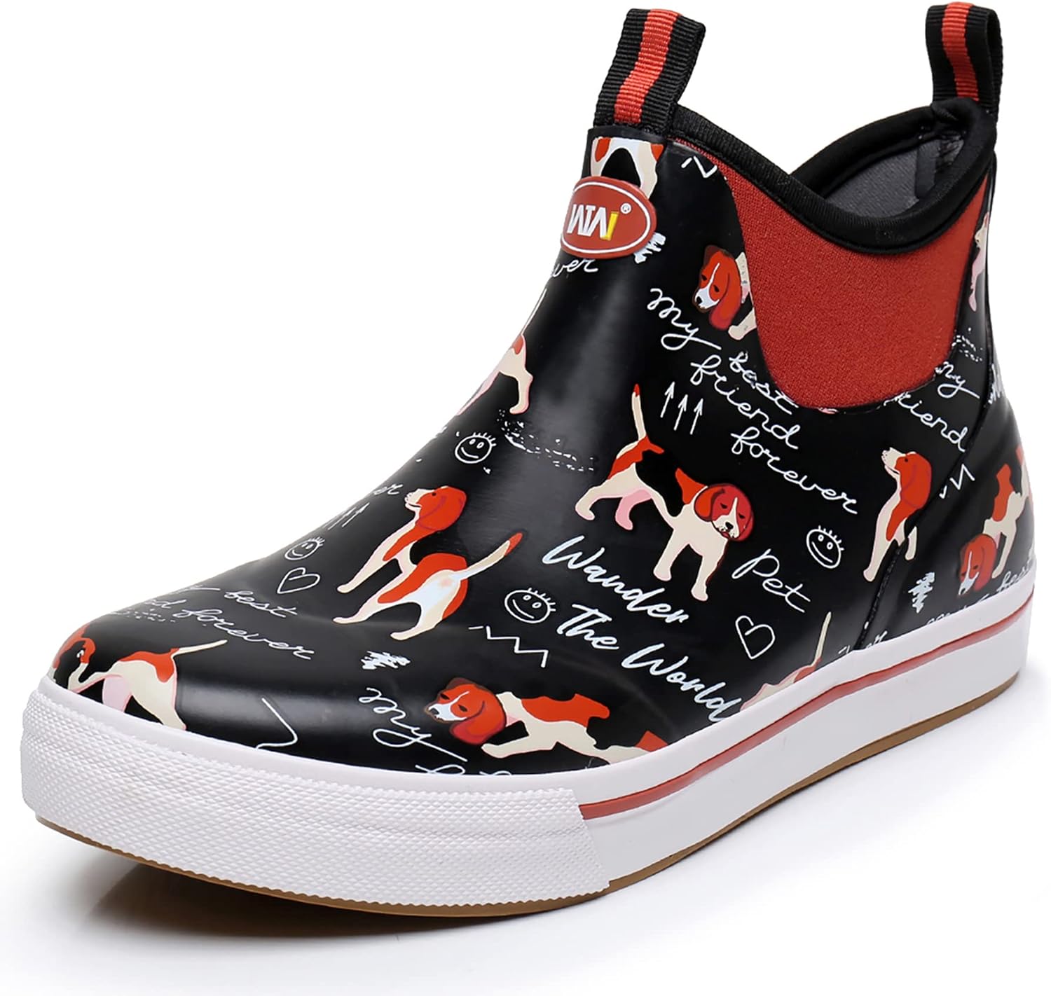 

Унисекс резиновые сапоги WTW для мужчин и женщин, водонепроницаемые рыболовные сапоги на подошве, неопреновые сапоги, обувь для сада на короткой шпильке, Dog