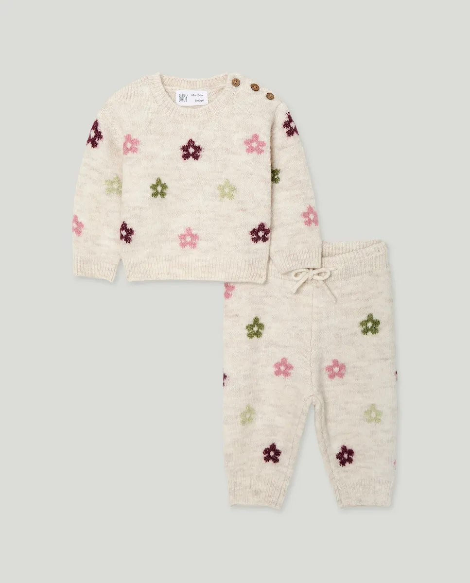 

Комплект трикотажный из 2 предметов с принтом для маленькой девочки Baby El Corte Inglés, экрю