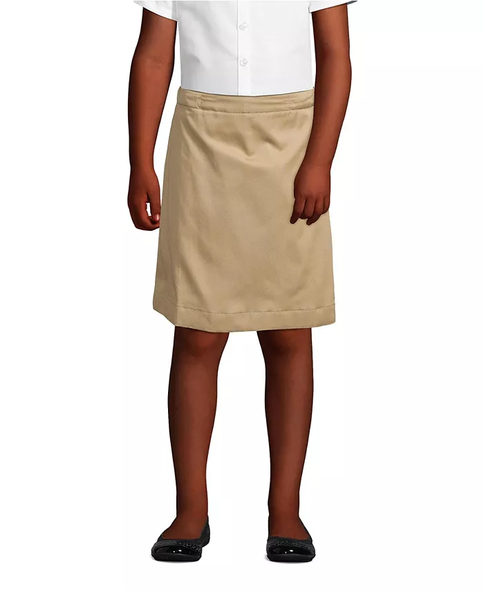 

Юбка-шорты Chino Top of the Knee для девочек больших размеров Lands' End, коричневый/бежевый