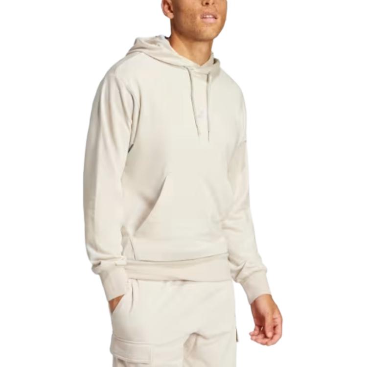 Essentials Feelcozy Флисовая толстовка с капюшоном Adidas, Wonder Aluminum Oxide/Белый — фото 4