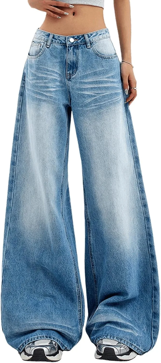 

Женские джинсы low rise wide leg с эффектом flare Djeanxa