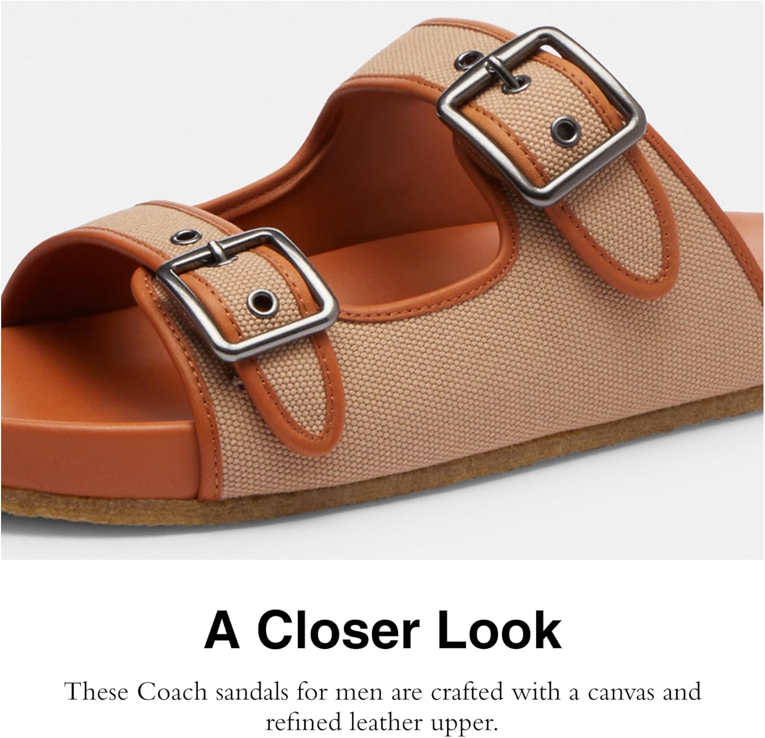 COACH мужские сандалии на липучке из холста, Burnished Amber — фото 4