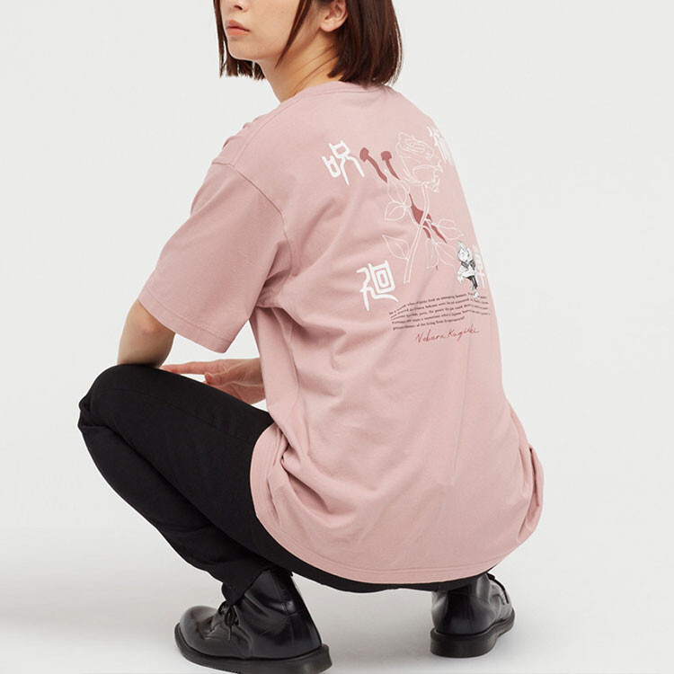 Футболка X Spell Fight Co-titled Series унисекс персиково-розовая Uniqlo, розовый — фото 4