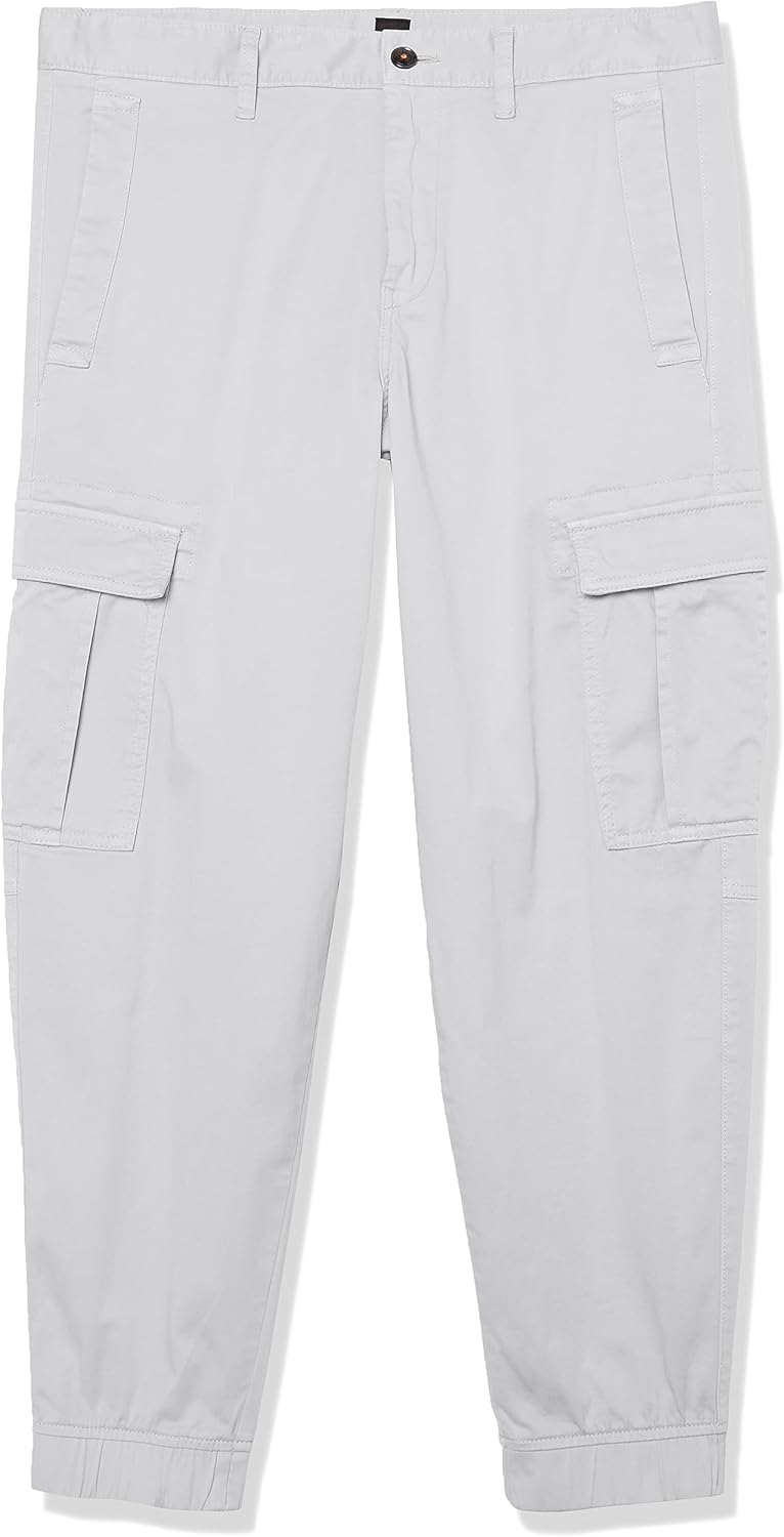 

Брюки BOSS с карманами-карго из мягкого хлопкового твила, High Rise Grey