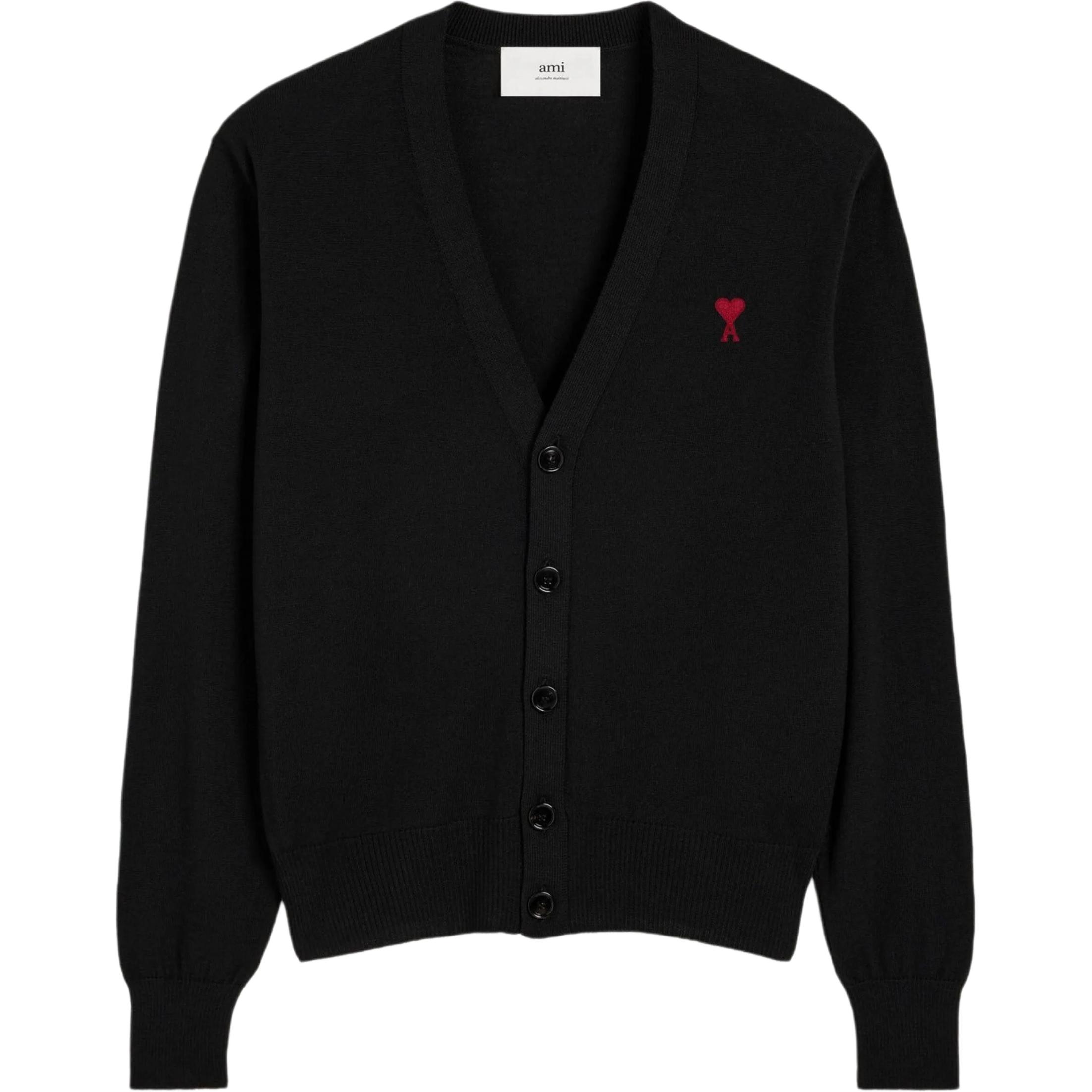 

Кардиган Ami Paris с вышитым логотипом и V-образным вырезом AMIPARIS, черный