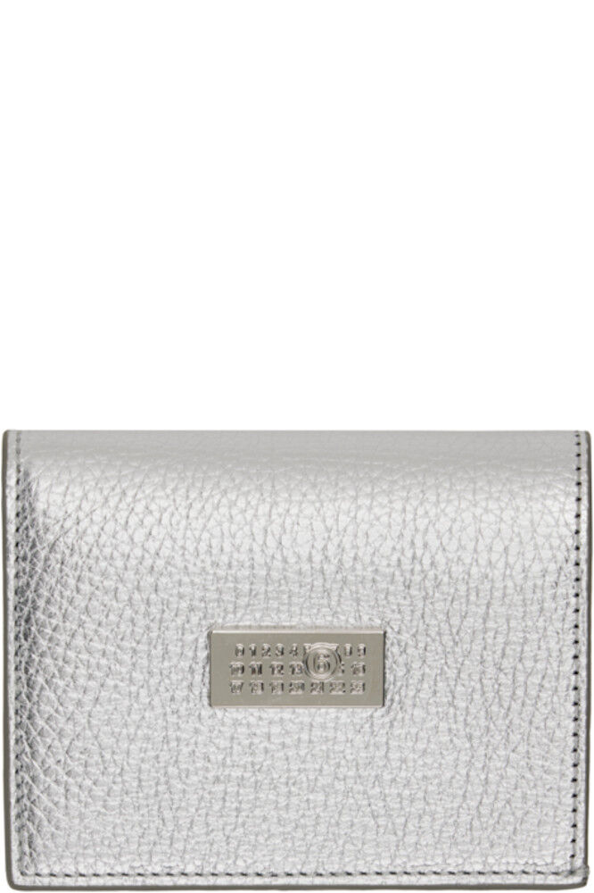 

Серебряный цифровой складной кошелек MM6 Maison Margiela