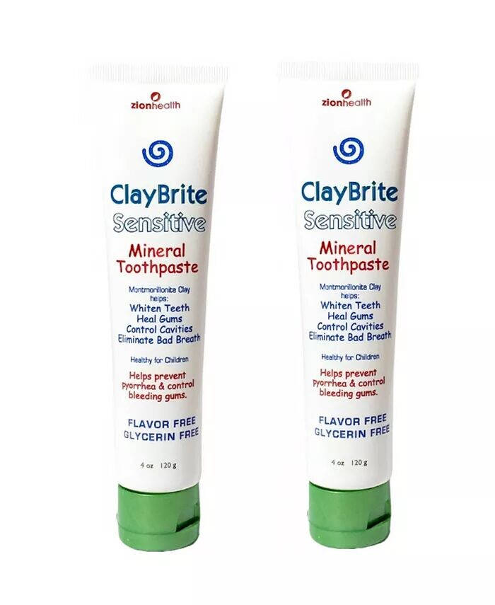 

Зубная паста Claybrite Sensitive, набор из 2 упаковок для максимального облегчения, 8 унций Zion Health