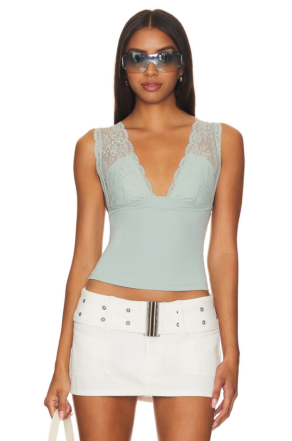 

Майка Free People x Intimately FP Power Play Cami In Blue Surf, цвет Blue Surf