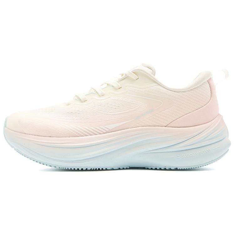 

QIAODAN Амортизация, износостойкие низкие повседневные кроссовки для бега Women's Ivory White/White Peach Pink
