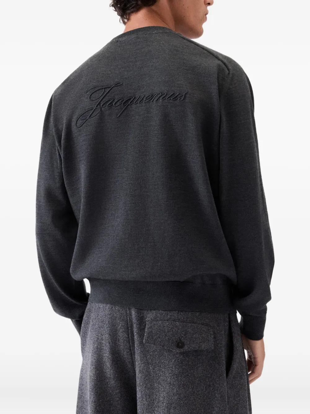 Толстовка Le Brode с вышивкой JACQUEMUS, серый — фото 4
