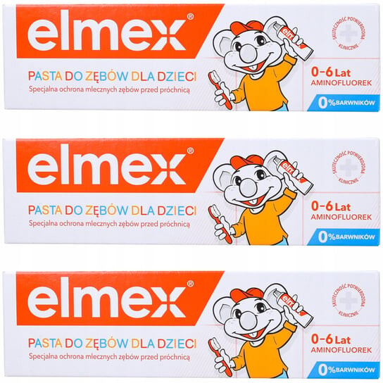 

Зубная паста для детей 0–6 лет, 3х50 мл Elmex Kids