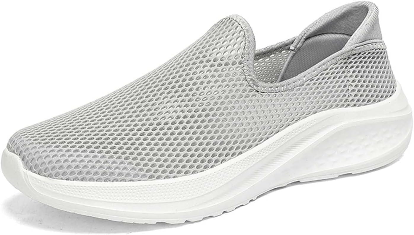 

Мужские дышащие слипоны кроссовки из легкой сетки, повседневные для прогулок, йоги, спортзала и путешествий Generic, серый