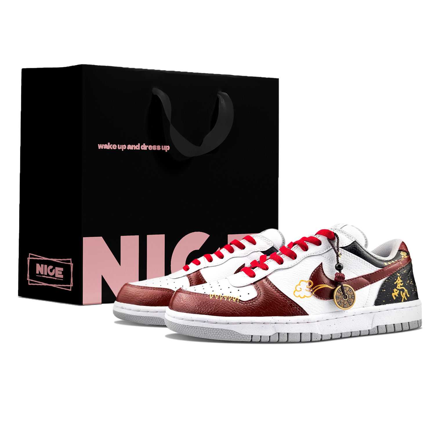 

Nike Мужские низкие скейтбордистские кроссовки Big Abrasion Resistant Breathable Low Top, белый