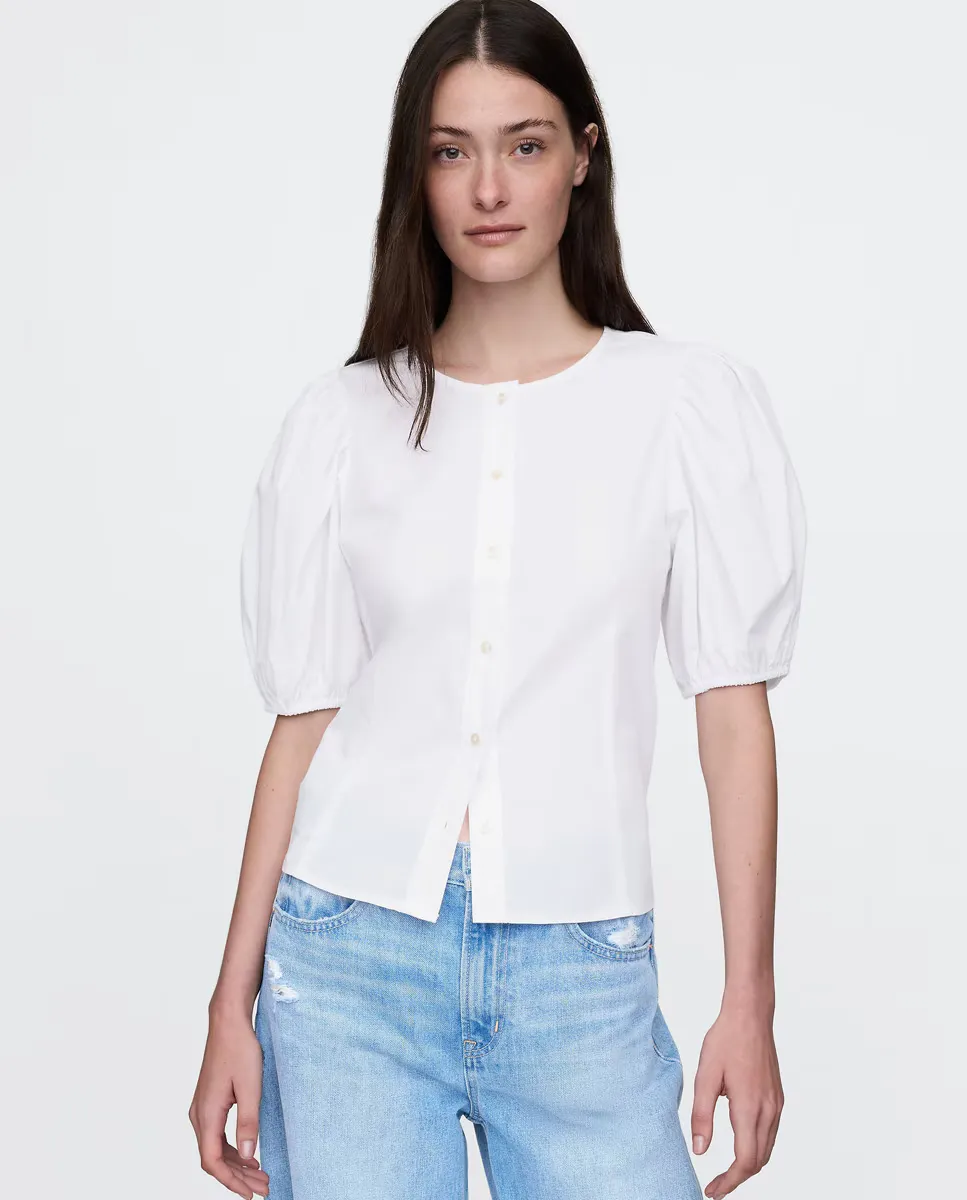 

Женская блузка с буфами на рукавах Gap, белый