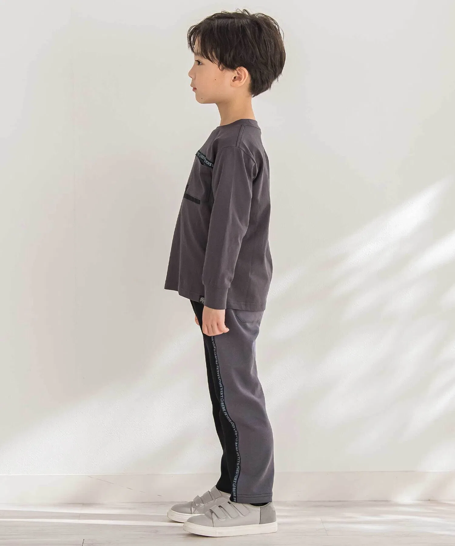 Детские брюки BeBe Petits Pois Vert с логотипом, прямые, чёрные — фото 3