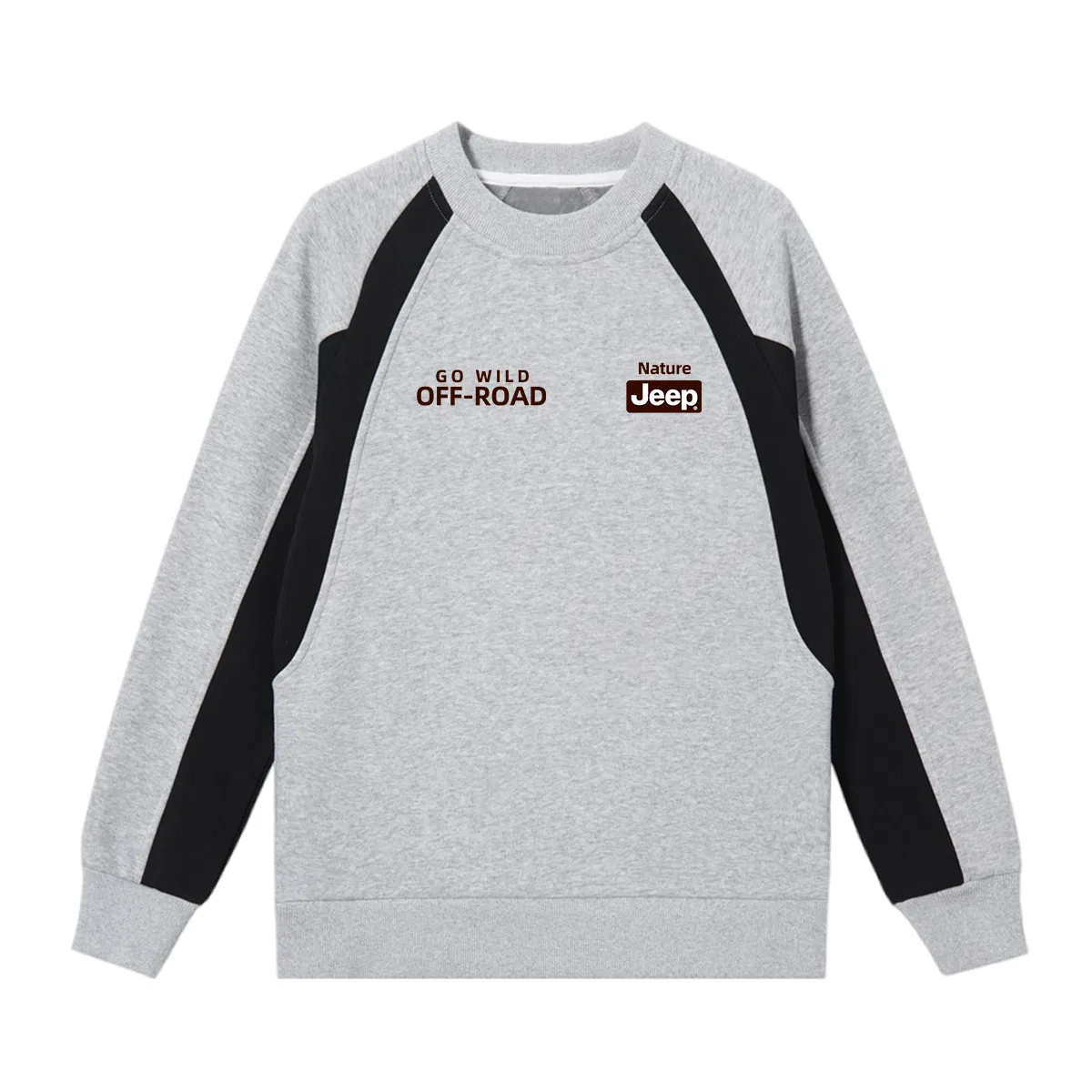 Свитшот детский с круглым вырезом утепленный Grade School Jeep, Black Gray — фото 3