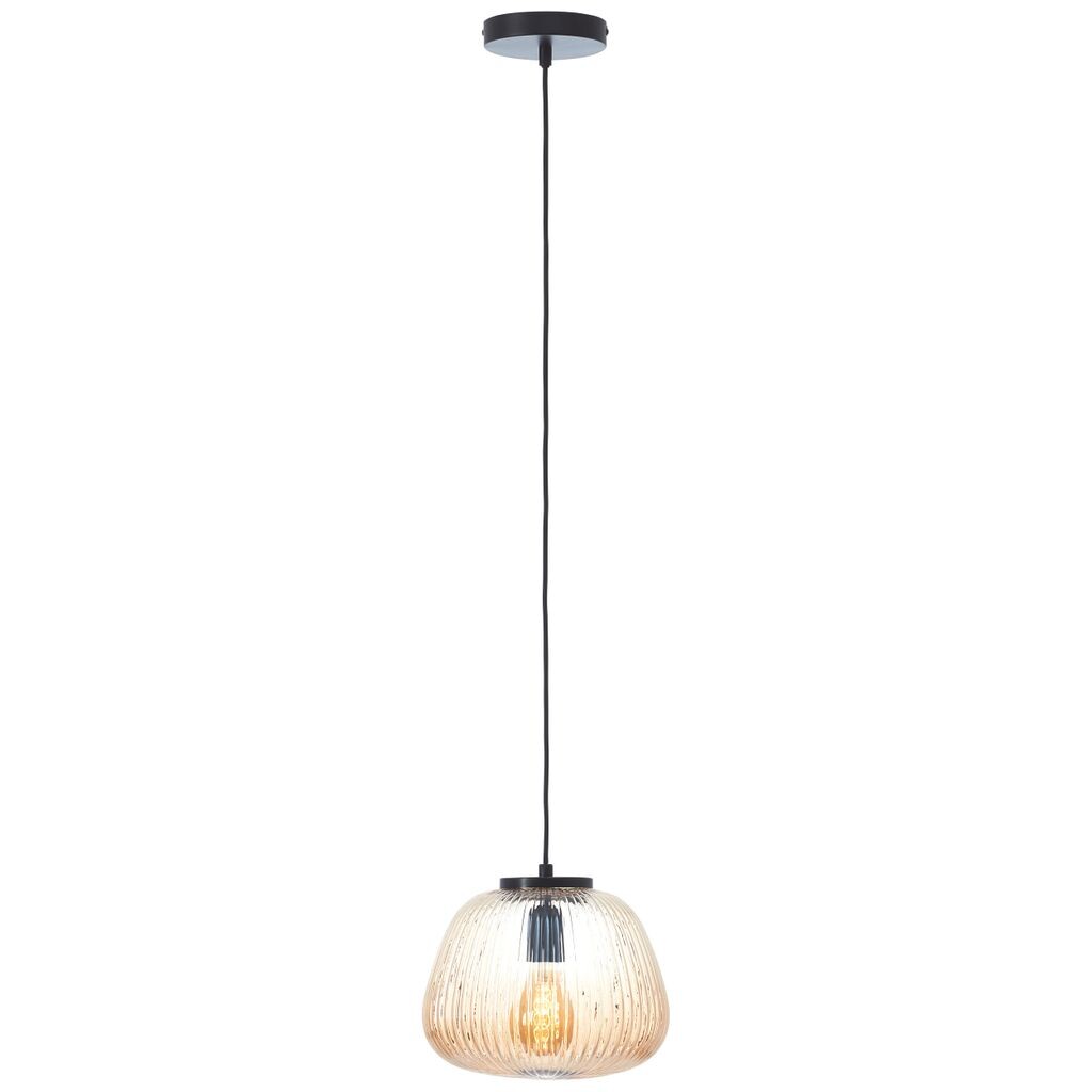 

Подвесной светильник Brilliant Lamp Kaizen 25см янтарно-янтарный/черный матовый металл/пластик коричневый 1x A60, E27, 40 Вт