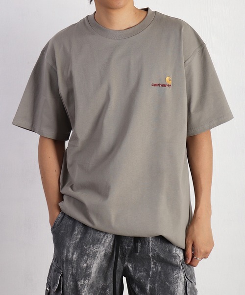 

Футболка с коротким рукавом, вышитый логотип, 100% органический хлопок Carhartt WIP, серый