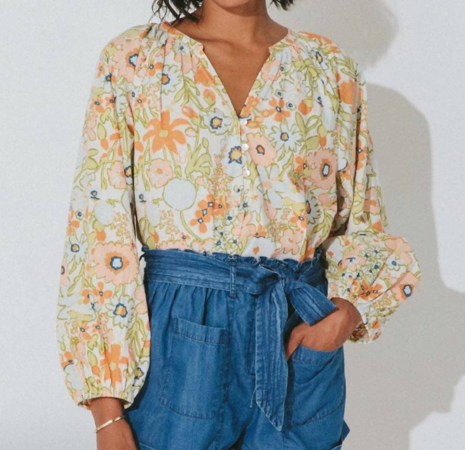 

Блузка из поплина Galena Floral в стиле ретро Cleobella, цвет retro
