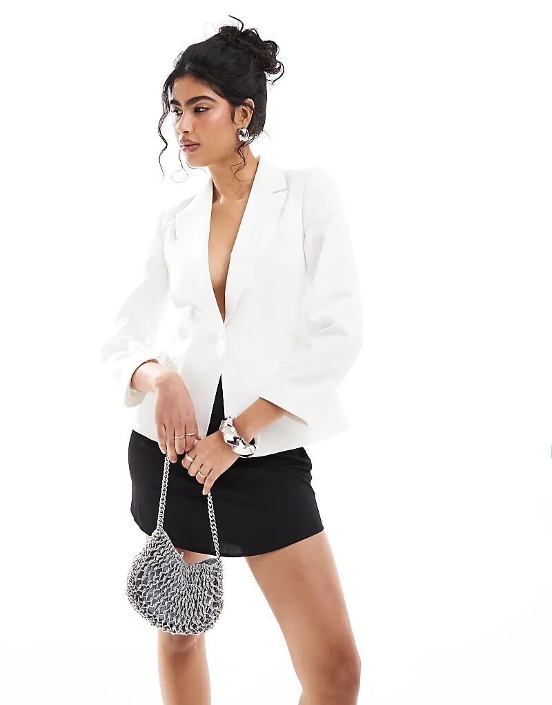 

Блейзер Miss Selfridge с бантом и кружевом цвета экрю