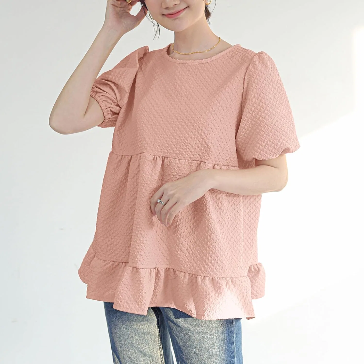 Футболка свободного кроя, T-Shirt, розовый — фото 2