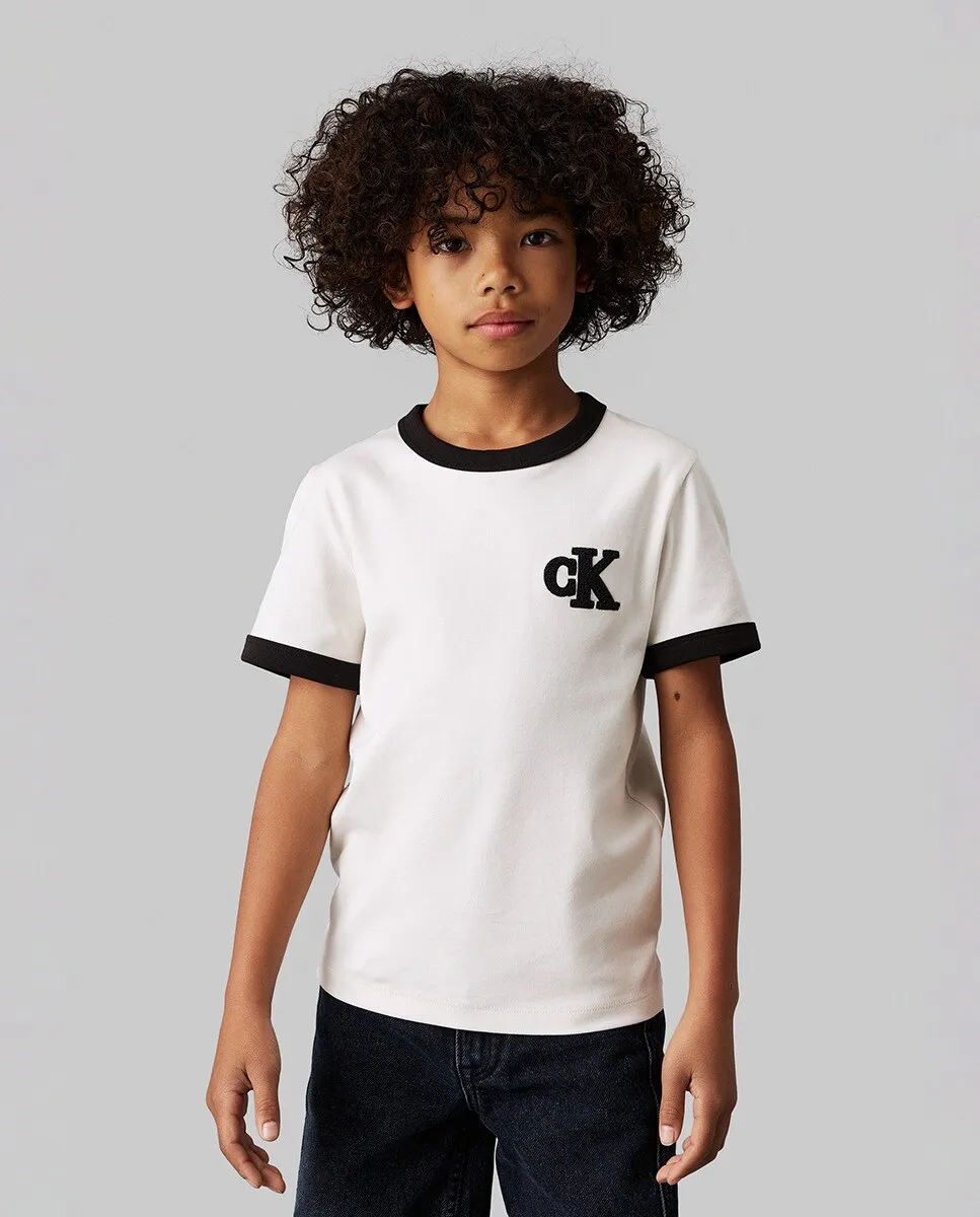 

Футболка в стиле колор-блок для мальчика Calvin Klein, белый