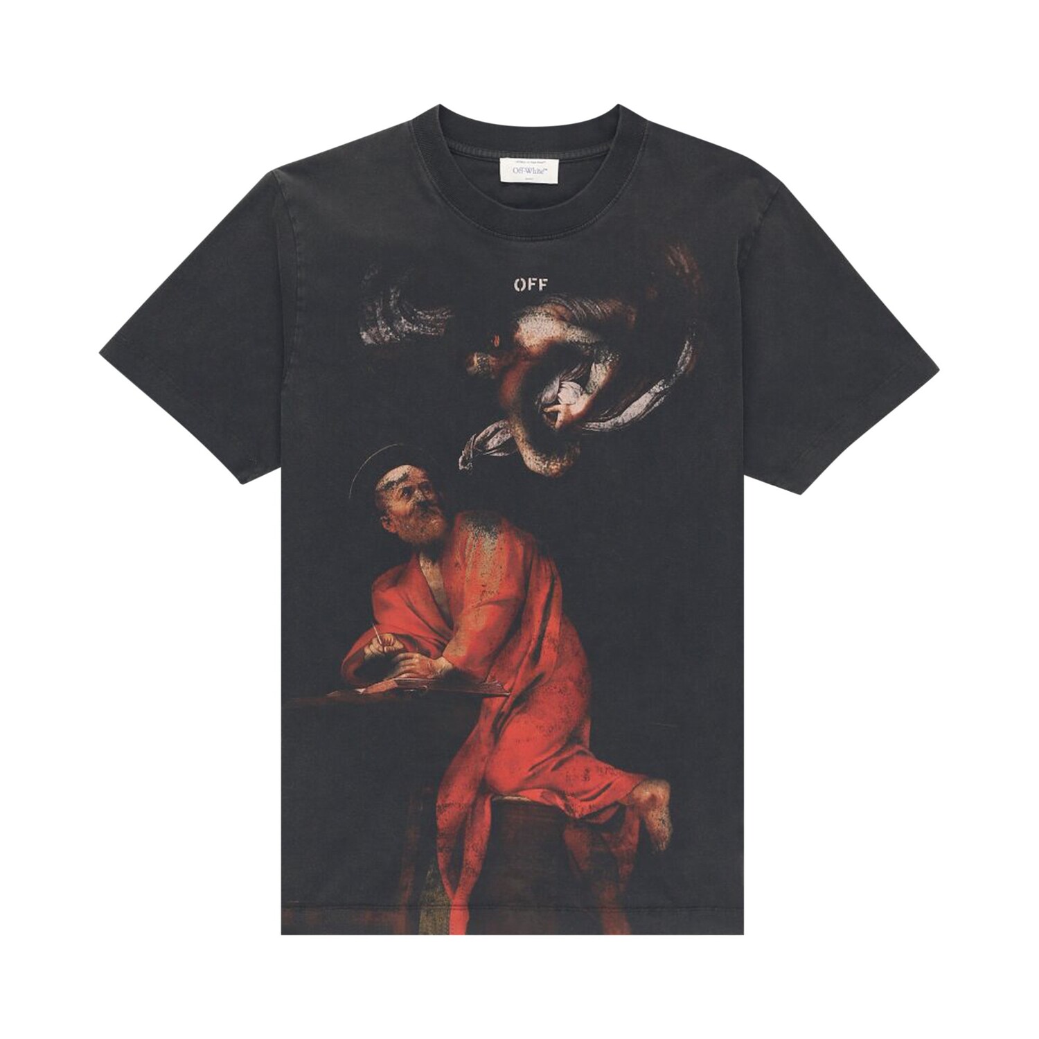 

Off-White Узкая футболка с короткими рукавами Saint Matthew, Черный/Многоцветный