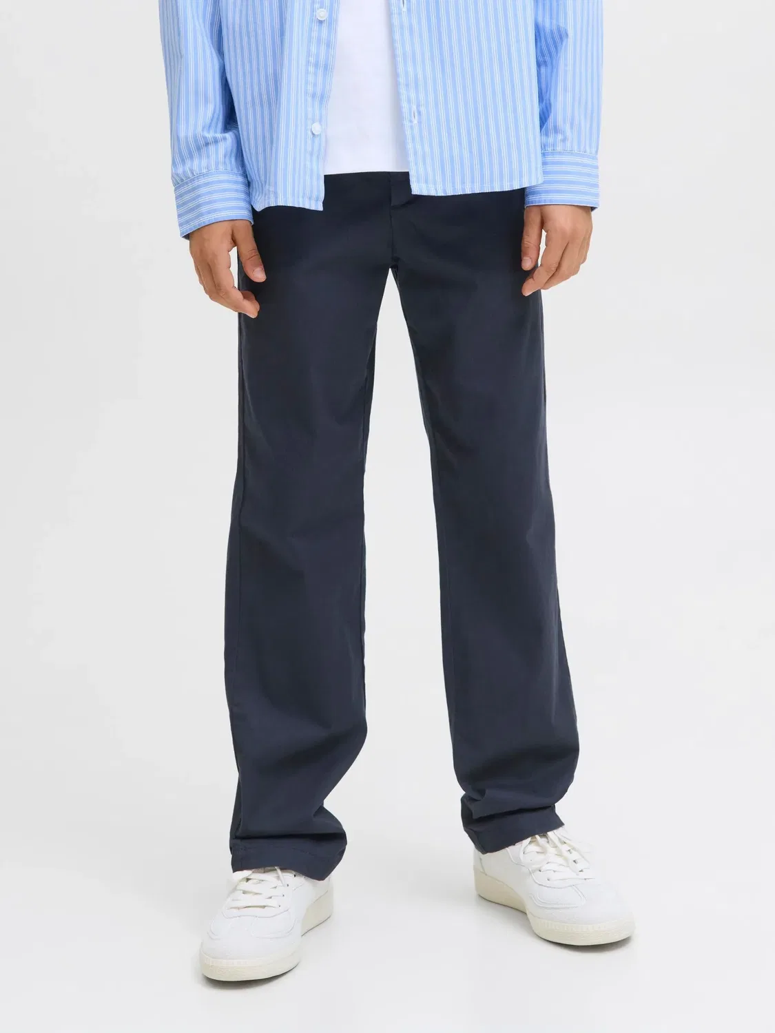 Свободные брюки, хлопок, JACK & JONES Junior, темно-синий — фото 3