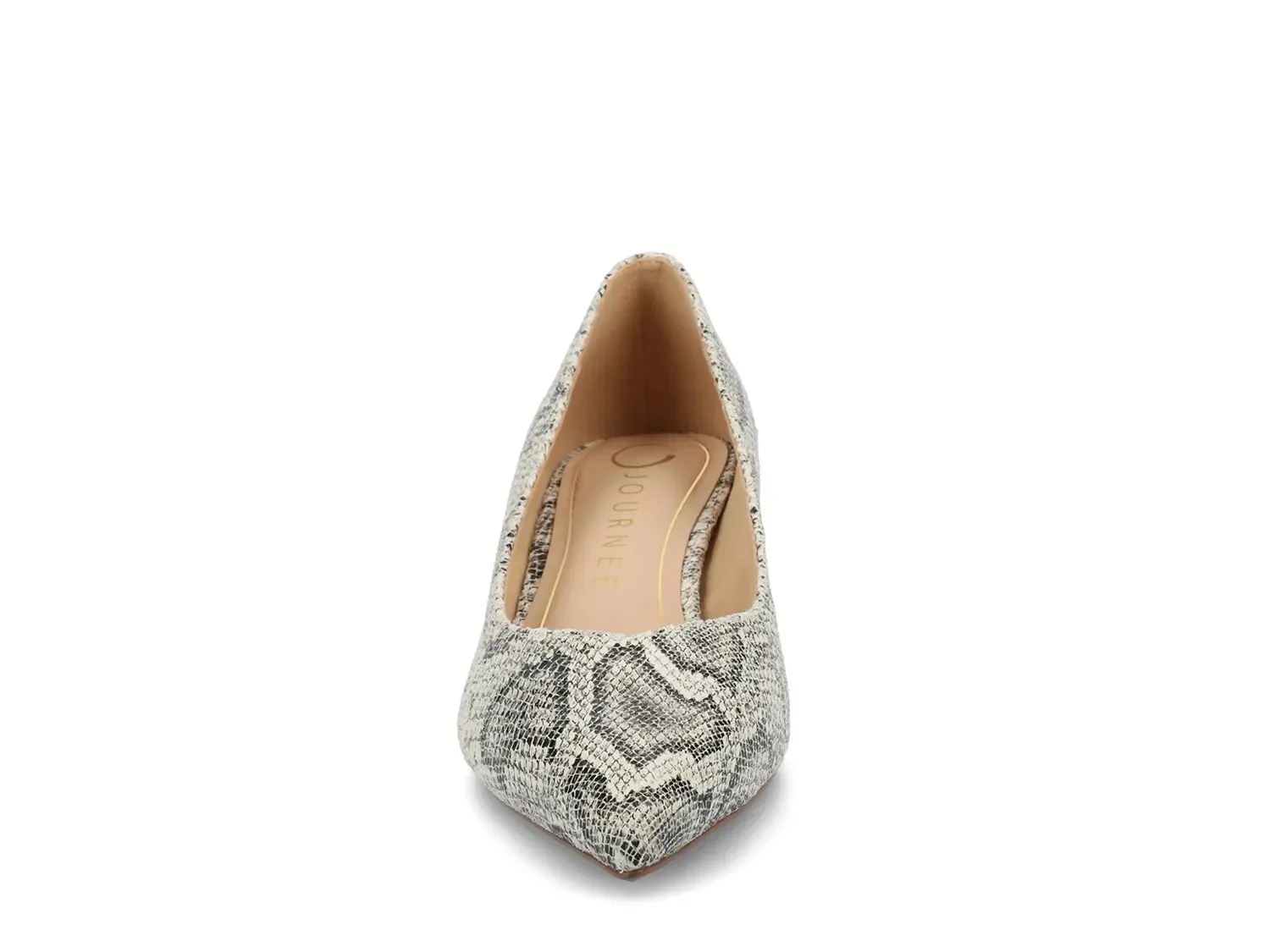 Journee Collection Туфли-лодочки Pammie Pump из коллекции Journee, серо-белый змеиный принт — фото 2