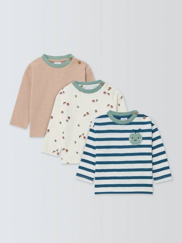 

Детский топ с длинными рукавами Apple John Lewis, Pack of 3, Multi
